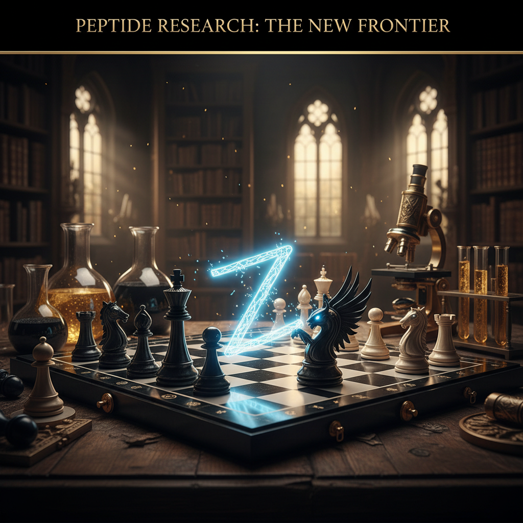 Have a chessboard with black-and-white pieces in a Gothic lighting with a blue Z pattern, where it looks like the Bishop is going crazy across the board in an aggressive move